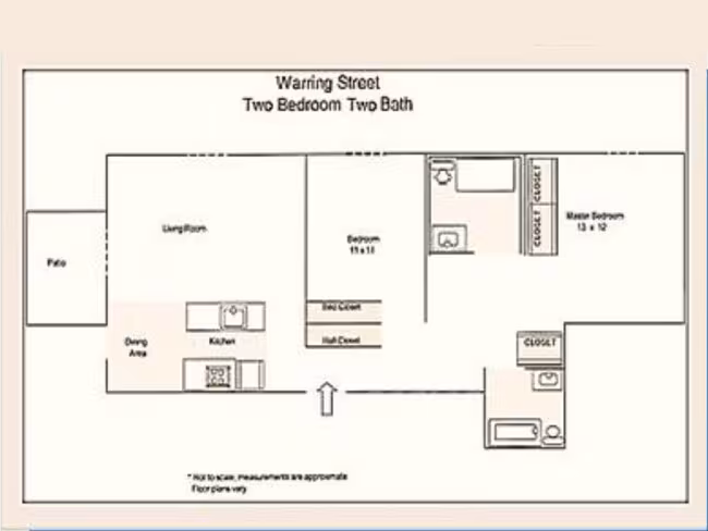 2 Bedroom 2 Bath floor plan